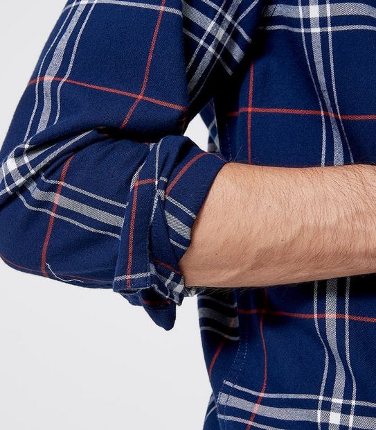 Check Shirt - Indigo/Orange