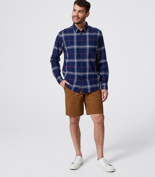 Check Shirt - Indigo/Orange