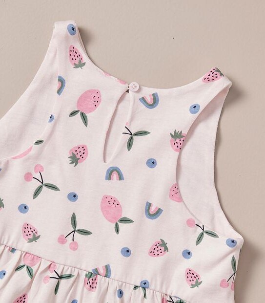 SE250881_03 SL DRESS AOP RAINBOW & FRUIT PINK