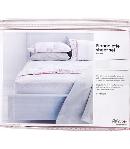 Cotton Flannelette Sheet Set - Elk Pink