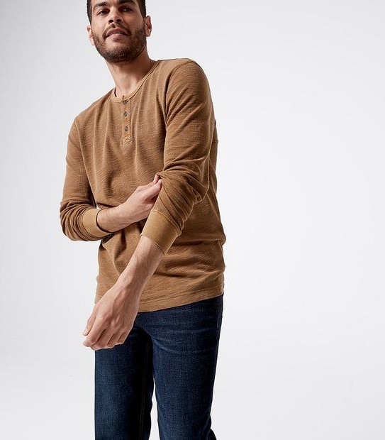 Slub Waffle Long Sleeve Top