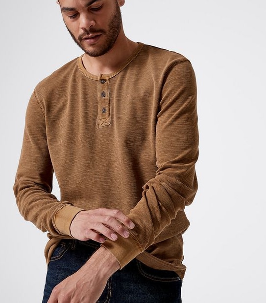 Slub Waffle Long Sleeve Top