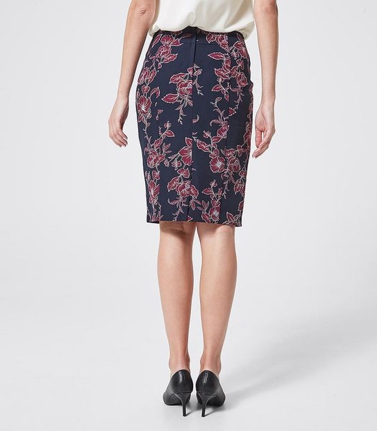 Preview Fashion Pencil Skirt - Navy Blue Flat Tropical