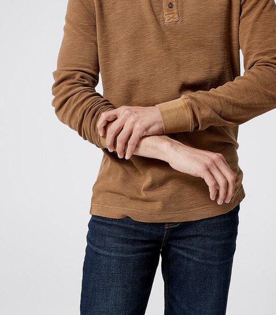 Slub Waffle Long Sleeve Top
