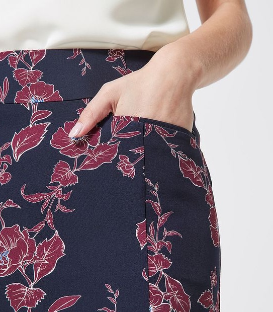 Preview Fashion Pencil Skirt - Navy Blue Flat Tropical