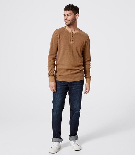 Slub Waffle Long Sleeve Top