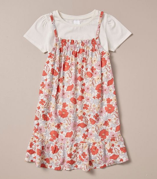 SE249889_04 SS T & LINEN BLND DRSS AOP RED FLORAL