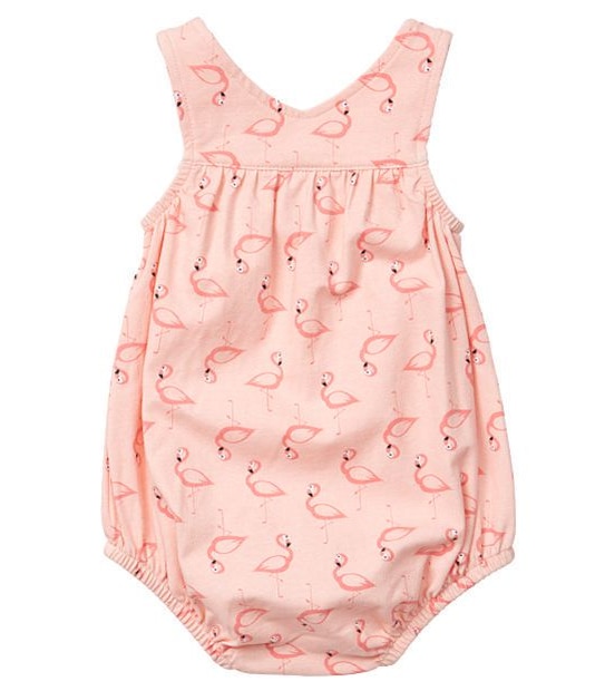 Baby Flamingo Print Overall Bodysuit  2 of 3