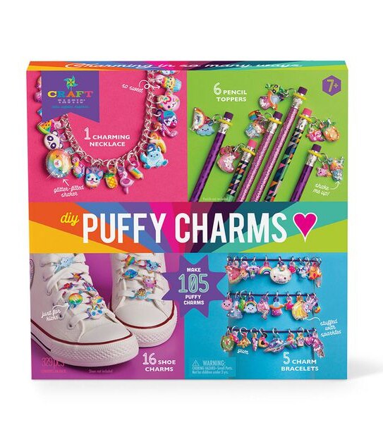 Kit DIY Bijoux Puffy Charms Craft-Tastic - Créez Bracelets Et Colliers Avec Breloques Gonflables