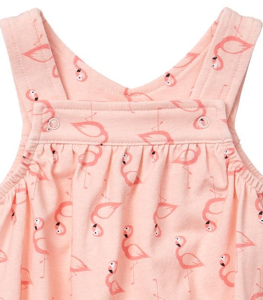 Baby Flamingo Print Overall Bodysuit  3 of 3