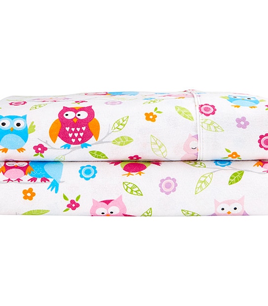 Hoot Owls Flannelette Sheet Set