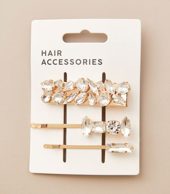 3 Pack Diamante Hair Slides