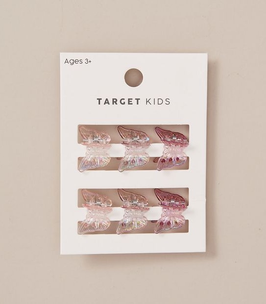 6 Pack Butterfly Mini Claw Clips