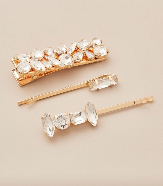3 Pack Diamante Hair Slides