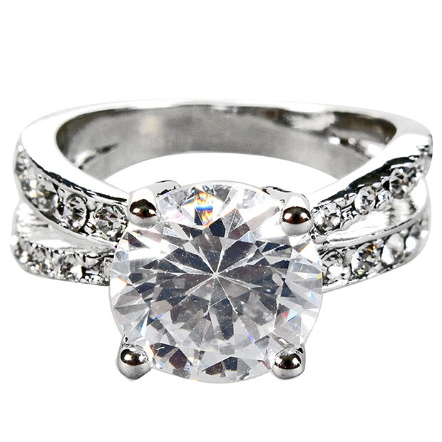 Stone Ring With Diamante Trim Size M-L Stone Ring With Diamante Trim Size M-L
