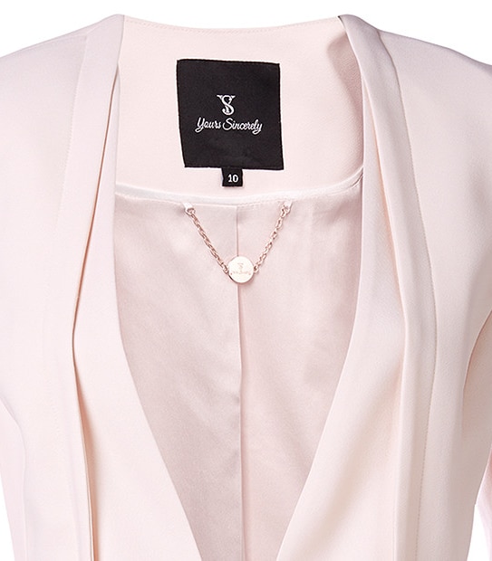 Yours Sincerely Cropped Blazer - Soft Pink