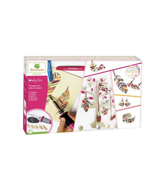 Sycomore Lovely Box Children's Pyrography Jewellery Tree
