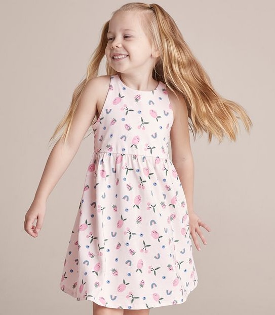 SE250881_03 SL DRESS AOP RAINBOW & FRUIT PINK