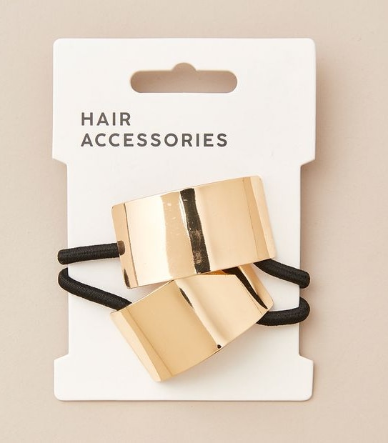 2 Pack Gold Cuff Hair Ties
