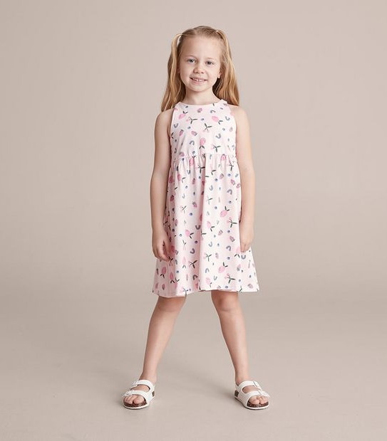 SE250881_03 SL DRESS AOP RAINBOW & FRUIT PINK