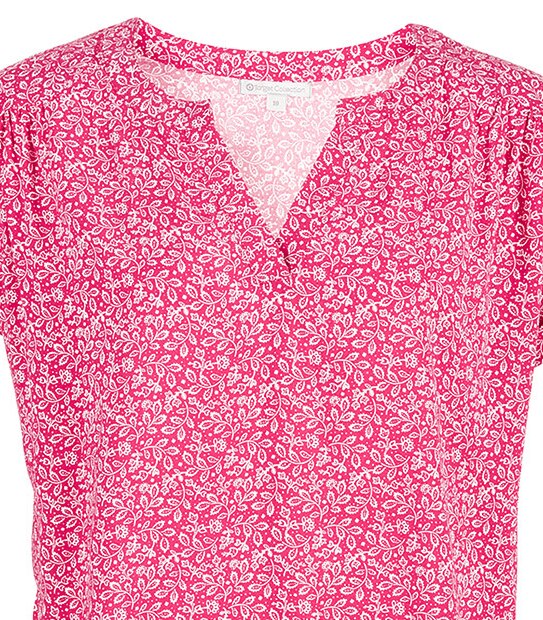 Short Sleeve Print Top - Cherries Floral 2 of 5