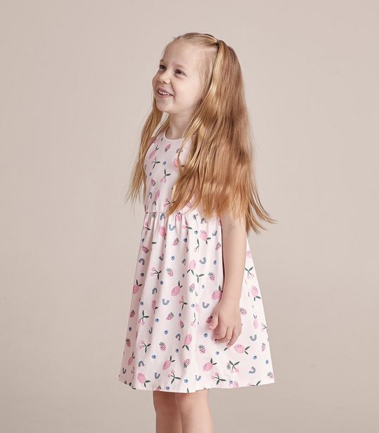 SE250881_03 SL DRESS AOP RAINBOW & FRUIT PINK