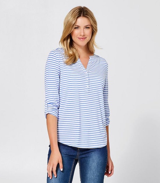 Rory Henley T-Shirt - White/Blue Stripe
