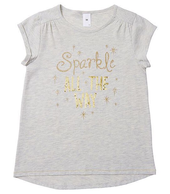 Christmas Sparkle All The Way Text Print T-Shirt