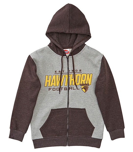 AFL Hawthorn Hawks Youth Zip Through Hoodie