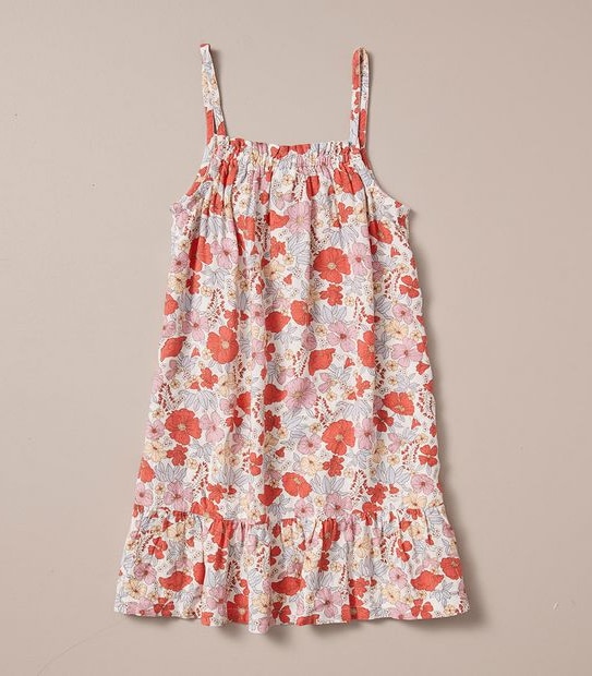 SE249889_04 SS T & LINEN BLND DRSS AOP RED FLORAL