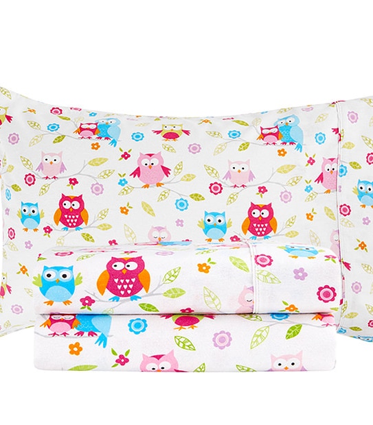Hoot Owls Flannelette Sheet Set