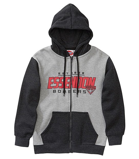 AFL Essendon Bombers Youth Zip Through Hoodie