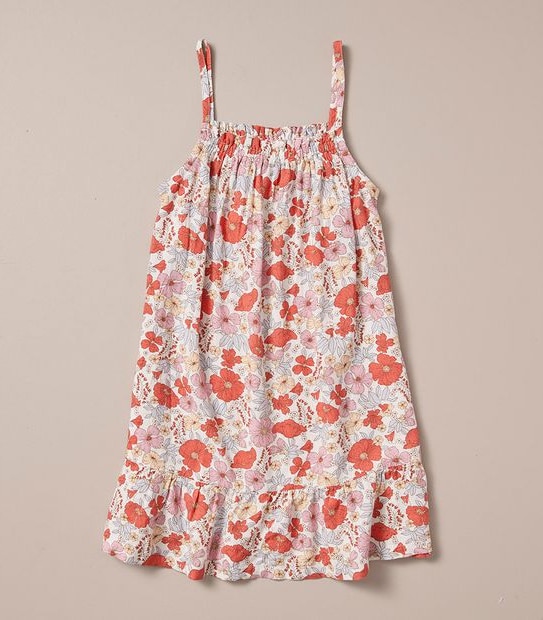 SE249889_04 SS T & LINEN BLND DRSS AOP RED FLORAL