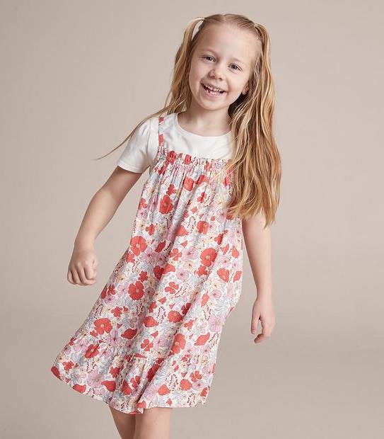 SE249889_04 SS T & LINEN BLND DRSS AOP RED FLORAL