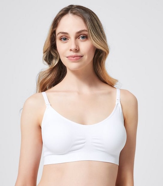 Cotton Nursing Bra - White