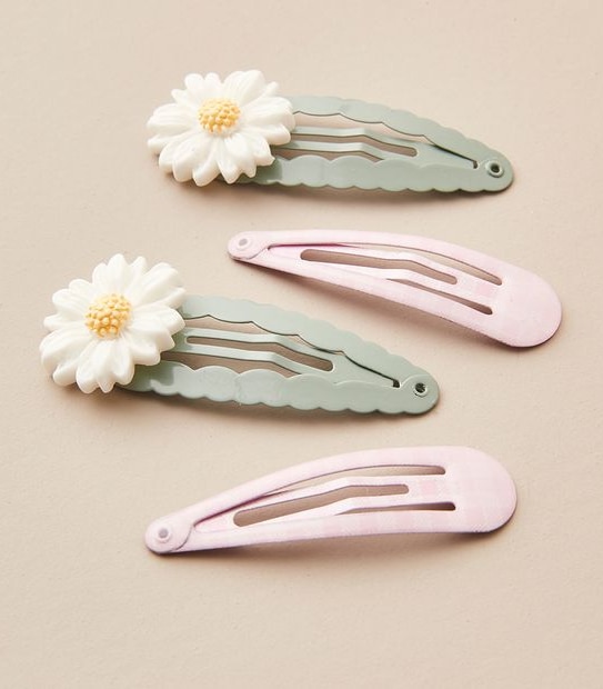 4 Pack Flower Hair Clips