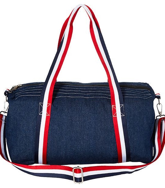 Denim Stripe Duffle Bag
