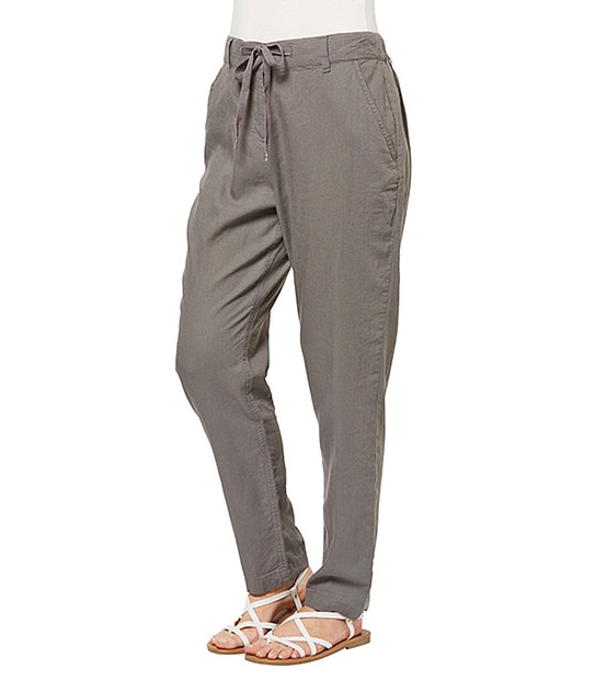 Life & Style Linen Harem Pants - Grey