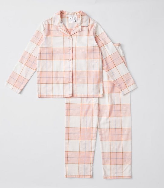 Kids Organic Cotton Check Flannelette Pyjama Set