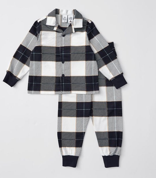 Kids Organic Cotton Check Flannelette Pyjama Set