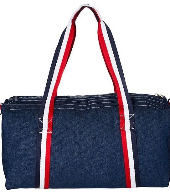 Denim Stripe Duffle Bag
