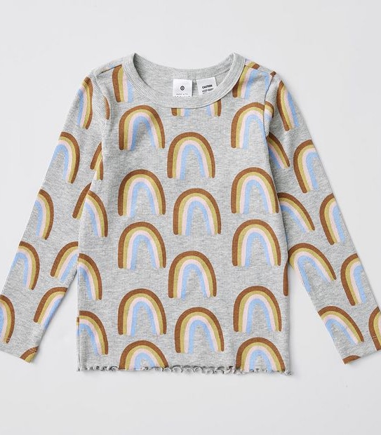 Organic Cotton Ribbed Rainbow Pyjama Set