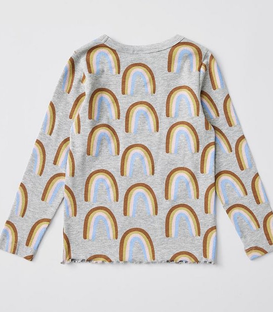 Organic Cotton Ribbed Rainbow Pyjama Set