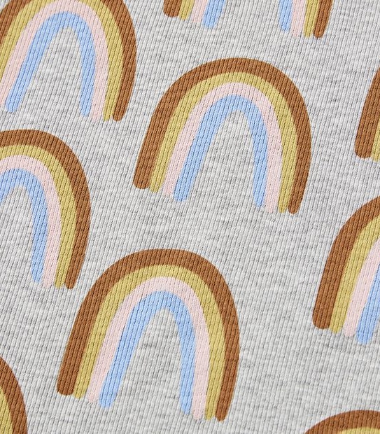 Organic Cotton Ribbed Rainbow Pyjama Set