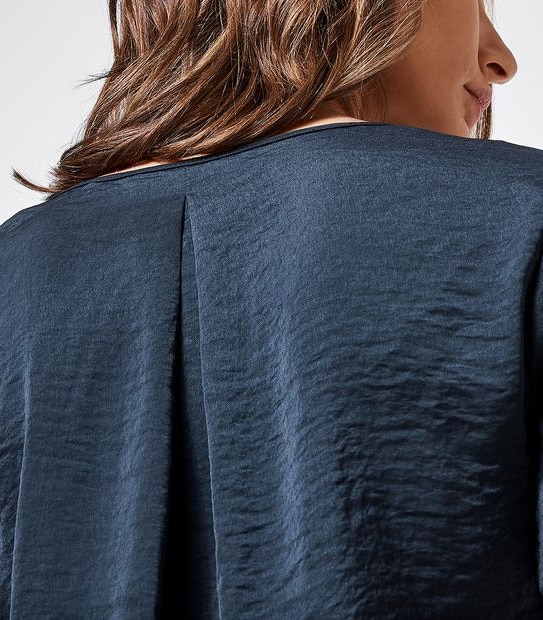 Preview Satin Evie Blouse - Navy Blue