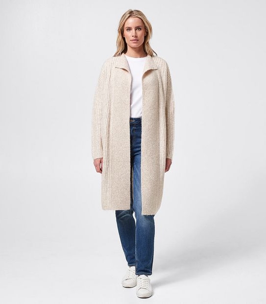 Edge To Edge Coatigan - Oatmeal Marle