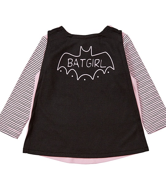 Batgirl Baby Long Sleeve Top With Cape