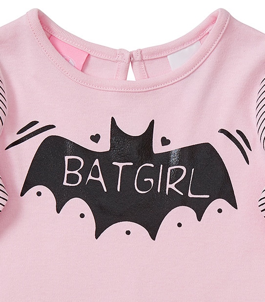 Batgirl Baby Long Sleeve Top With Cape