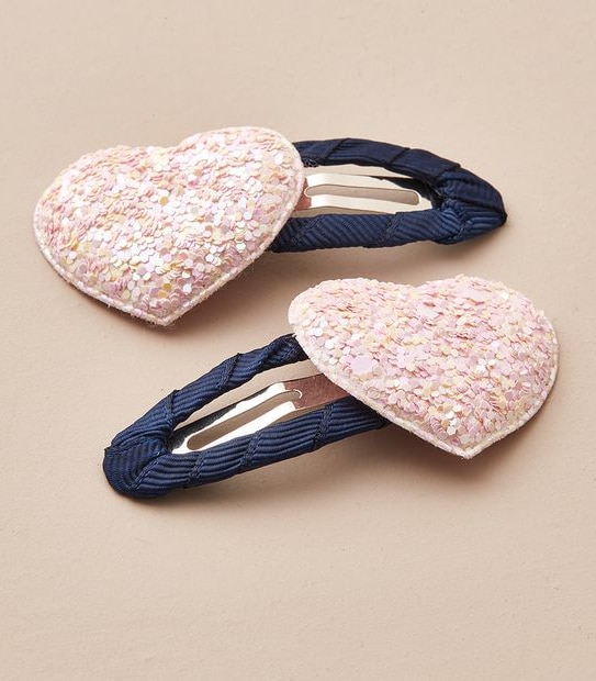 2 Pack Heart Hair Clips