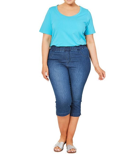 Belle Curve Cropped Denim Pants - Indigo 4 of 5